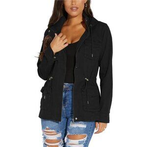 Womens Camouflage Shacket Jacket Fall Zip Up Camo Coat Long Sleeve Pockets Green